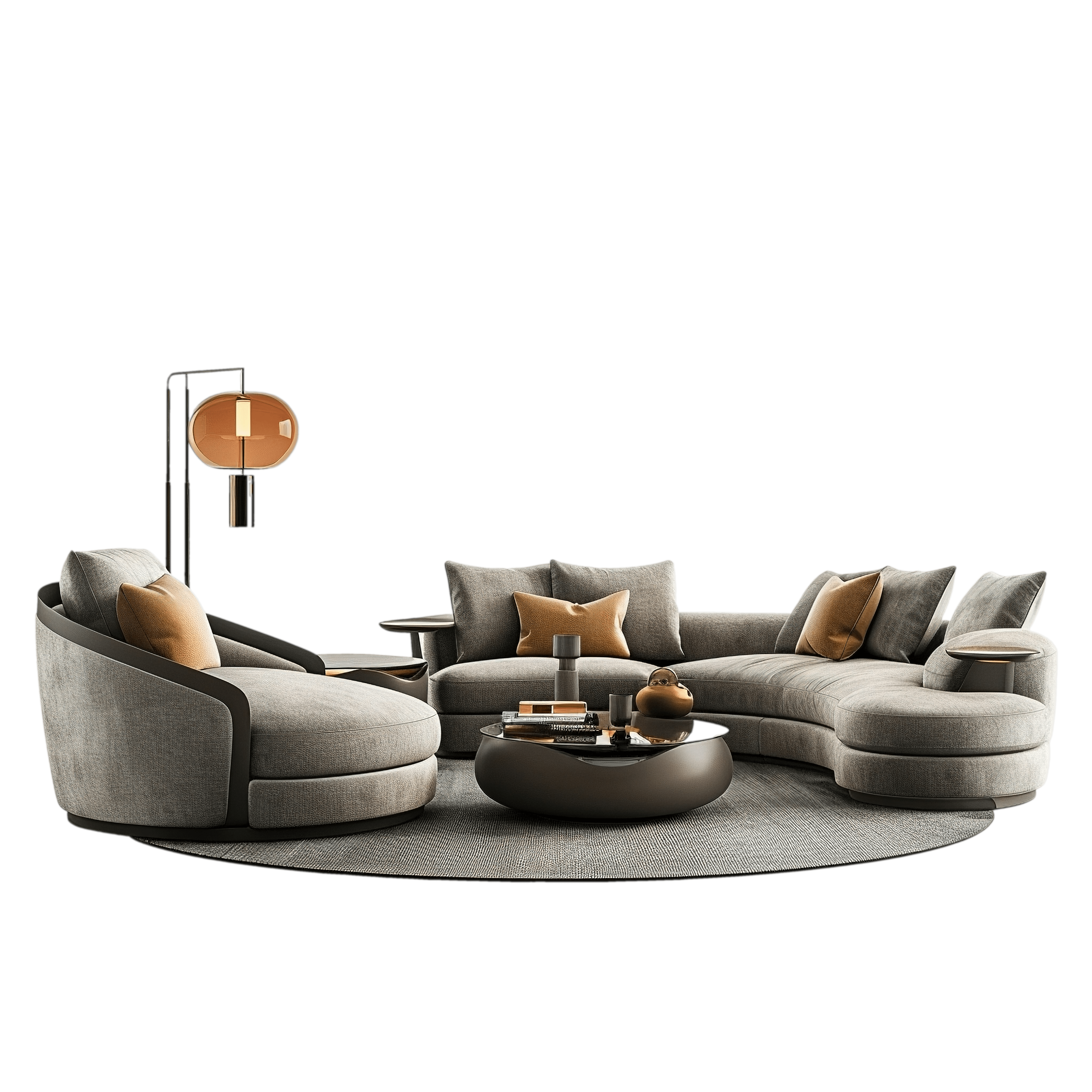 Inhouzz Interiors Curved Modular Sectional & Lounge Set